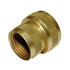 1/2" Female NPT to 3/4" Female Garden Hose Swivel Fitting - Brass, Knurled