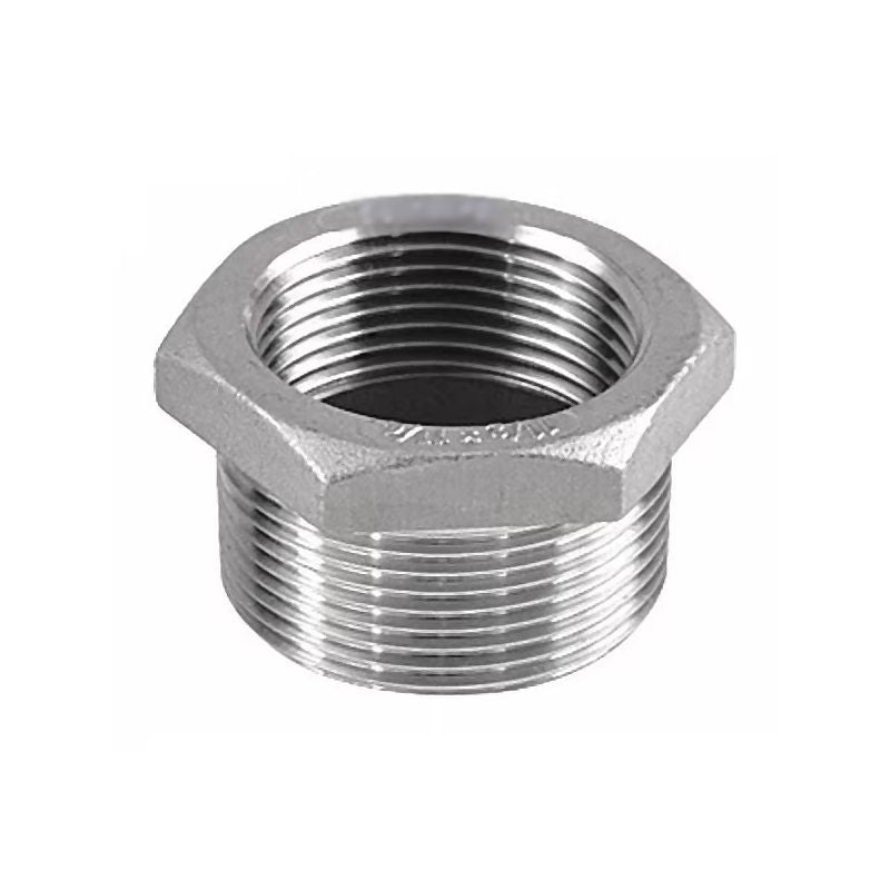 Reducer Bushing 1" MPT - 1/2" FPT, Stainless Steel Fitting